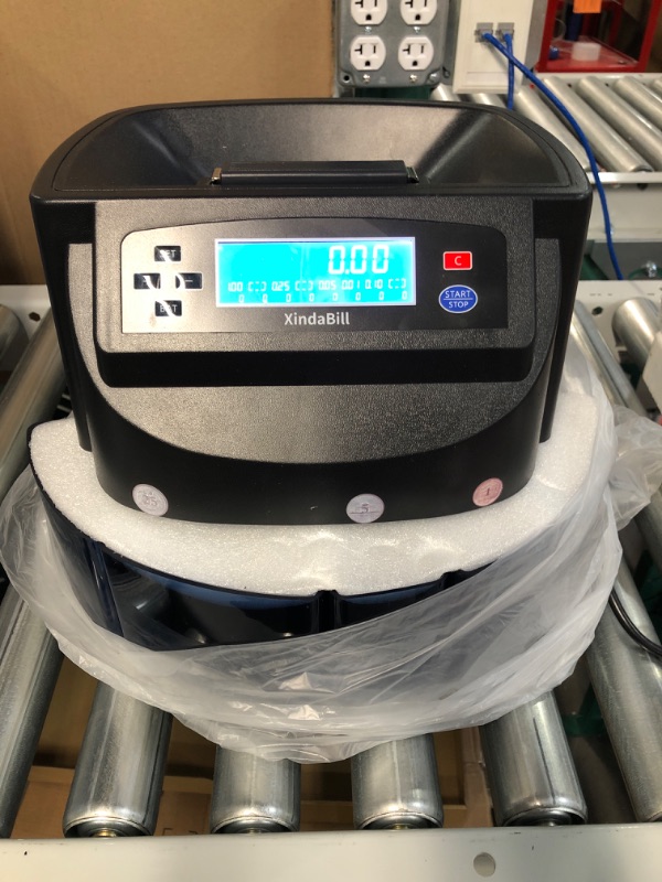 Photo 2 of See Notes*** Xindabill XD-9005 Professional USD Coin Counter Machine Automatic Coin Sorter and Wrapper/Roller Equipment with Bin,Tube and LCD Display