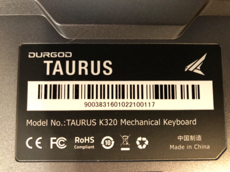 Photo 3 of See notes*** Durgod Taurus K320 TKL Mechanical Gaming Keyboard - 87 Keys - Double Shot Space Grey 