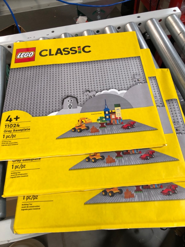 Photo 1 of Bundle of 3 LEGO Classic Gray Baseplate 11024 Building Toy Set for Preschool Kids, Boys, and Girls Ages 4+ (1 Pieces) Gray Baseplate Paper package 