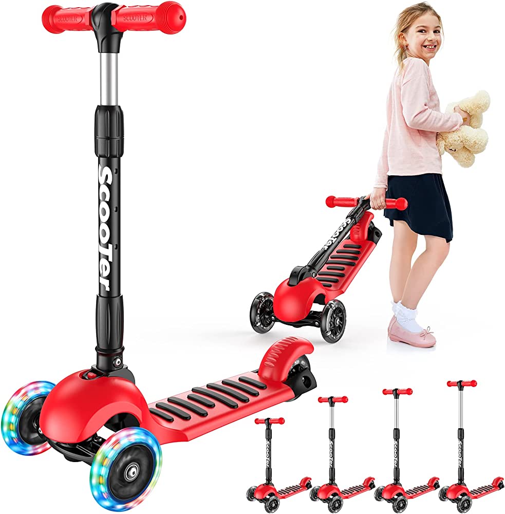 Photo 1 of Banne Scooter Height Adjustable Lean to Steer Flashing PU Wheels 3 Wheel Kick Scooters for Kids Boys Girls