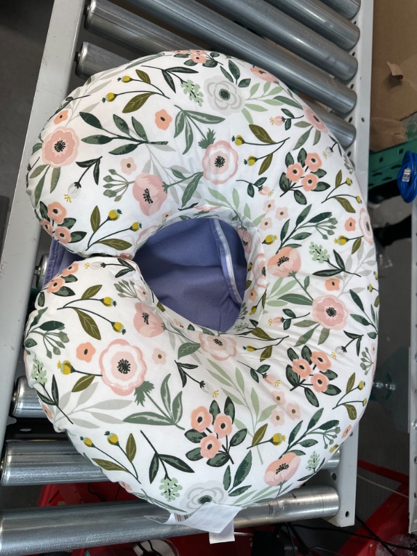 Photo 2 of Boppy Nursing Pillow and Positioner—Original | Pink Garden Flowers | Breastfeeding, Bottle Feeding, Baby Support | with Removable Cotton Blend Cover | Awake-Time Support , 20x16x5.5 Inch (Pack of 1)