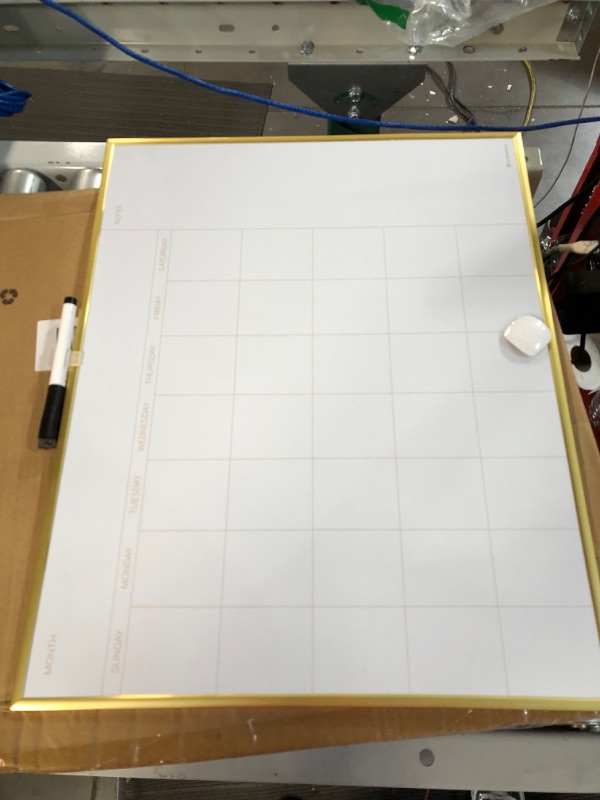 Photo 2 of -USED-U Brands Magnetic Monthly Calendar Dry Erase Board, 16 x 20 Inches, Gold Aluminum Frame - 364U00-01 Aluminum 16'' x 20'' Gold