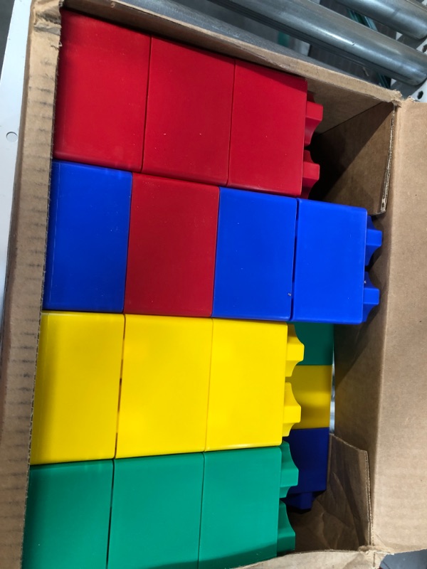 Photo 2 of -USED/MISSING PARTS UNKNOWN-24pc Jumbo Blocks Preschool Set - 8" and 4" Large Building Blocks for Toddlers 