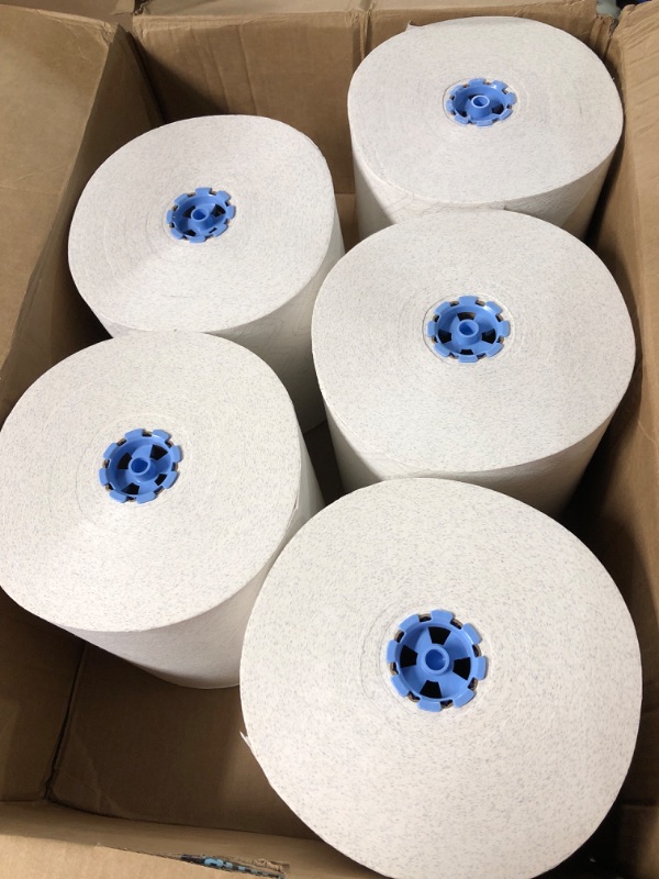 Photo 2 of -ONLY CONTAINS 5 ROLLS-Scott Pro Hard Roll Paper Towels (25702) for Scott Pro Dispenser (Blue Core Only), Absorbency Pockets, White, 1150'/Roll, 6 Rolls/Case, 6,900'/Case