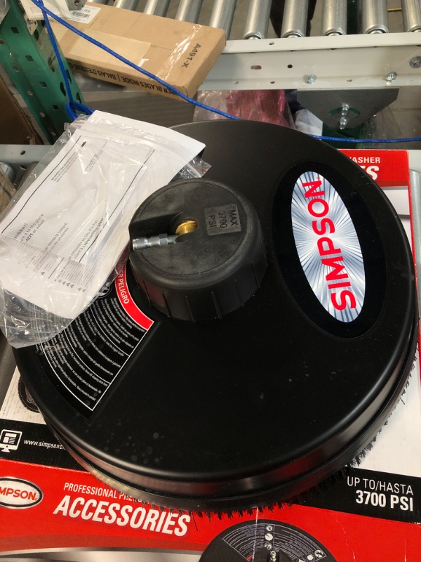 Photo 2 of -USED-Simpson Cleaning 80165 Universal Scrubber, Rated 15" Steel Pressure Washer Surface Cleaner for Cold Water Machines, 1/4" Quick Connection, Recommended Min 3000 Max of 3700 PSI, Black