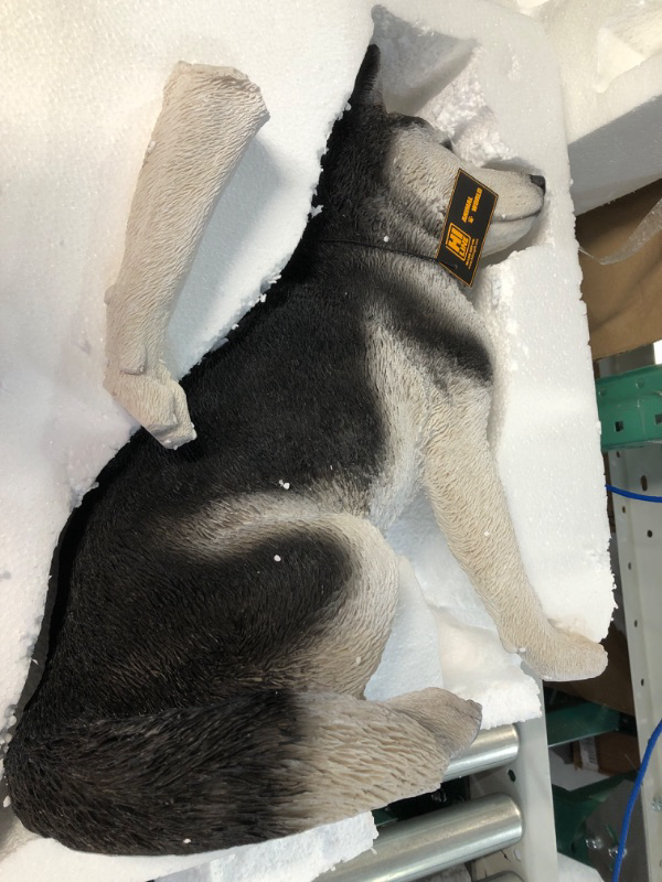 Photo 2 of -BROKEN LEG(SEE PICTURE)-Hi-Line Gift Ltd. Large Black & White Siberian Husky Sitting