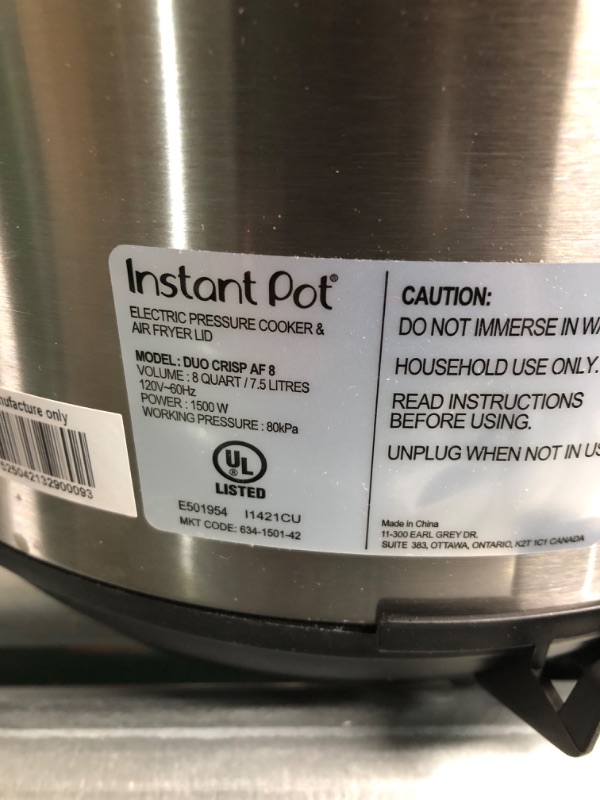 Photo 6 of **Used** Instant Pot 8 qt Duo Pressure Cooker