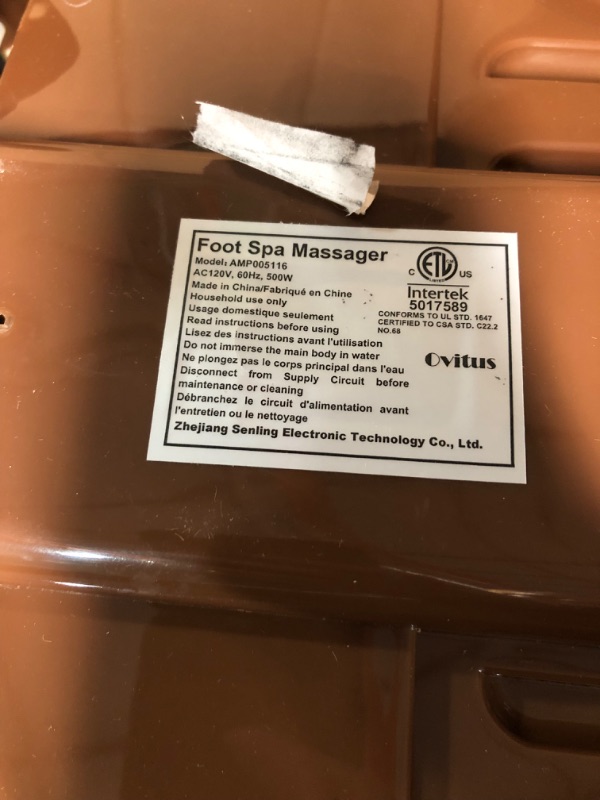 Photo 6 of *Used/Damaged* Foot Spa Bath Massager with Heat,16 Pedicure Motorized Shiatsu Roller Brown