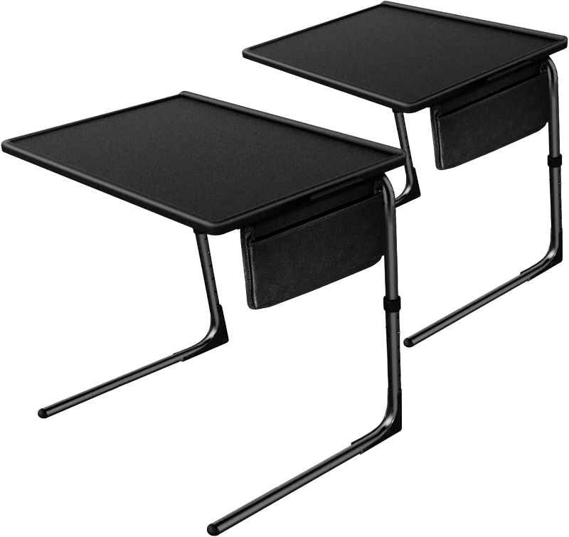 Photo 2 of Totnz TV Tray Table, Folding TV Dinner Table Comfortable Folding Table with 3 Tilt Angle Adjustments for Eating Snack Food, Stowaway Laptop Stand