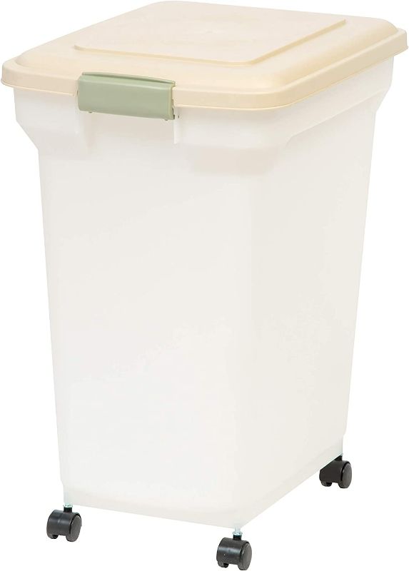 Photo 1 of 42 Lbs / 55 Qt WeatherPro Airtight Pet Food Storage ContainerPearl/Almond
