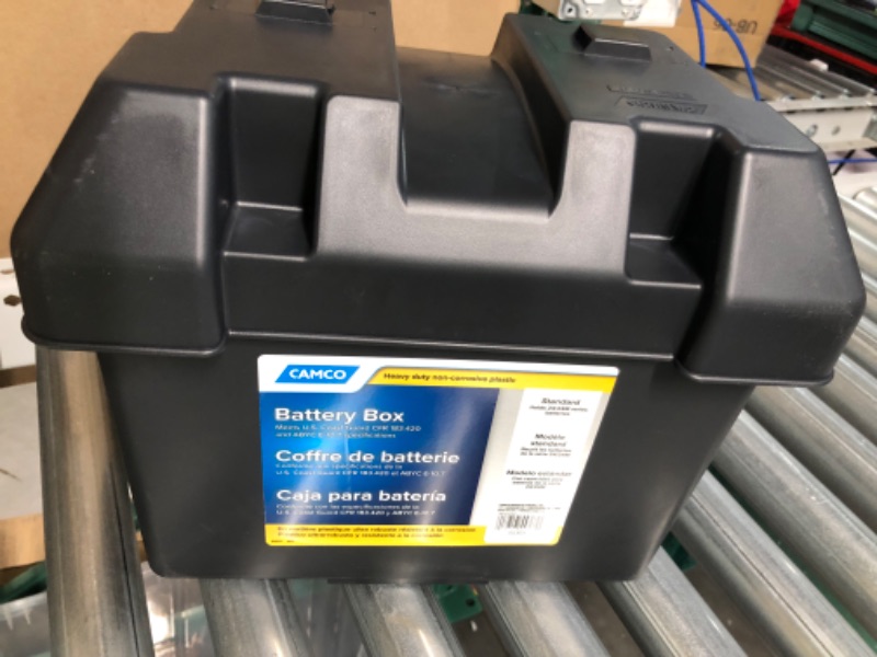 Photo 2 of Camco Heavy Duty Battery Box- Group 24 |Safely Stores RV, Automotive, and Marine Batteries Measures 7-1/4" x 10-3/4" x 8"