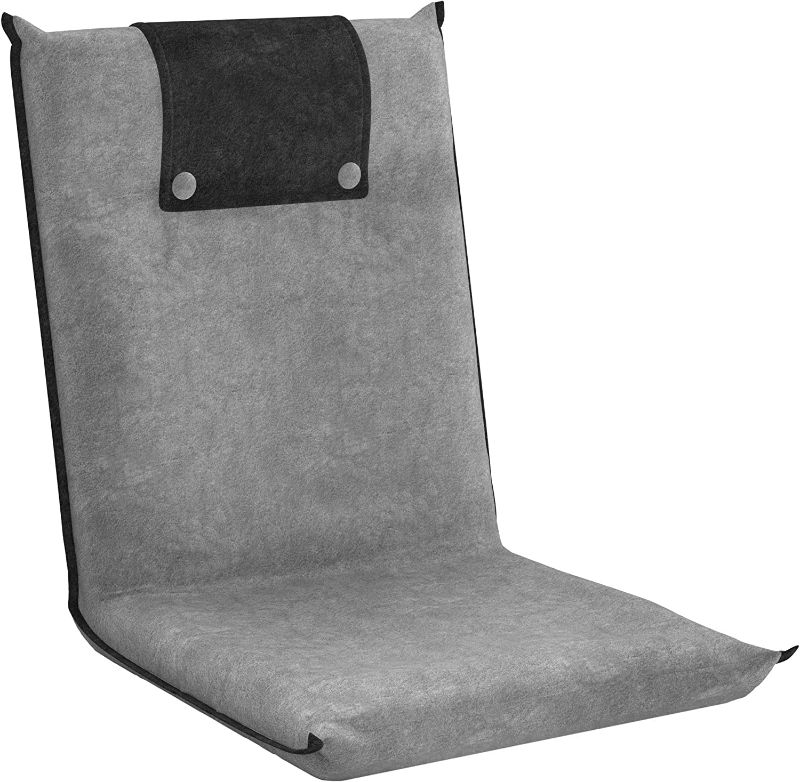 Photo 1 of *NEW* bonVIVO II Portable Floor Chair w/Back Support - Adjustable, Padded Folding Seat Light Grey