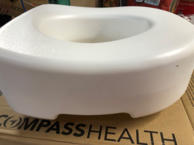 Photo 2 of **SEE INFO** Ableware Basic Open Front Elevated Toilet Seat, White
