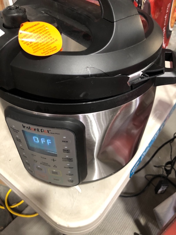Photo 3 of **FOR PARTS**LID IS DAMAGED**Instant Pot Duo Plus 9-in-1 Electric Pressure Cooker, Slow Cooker, Rice Cooker, Steamer