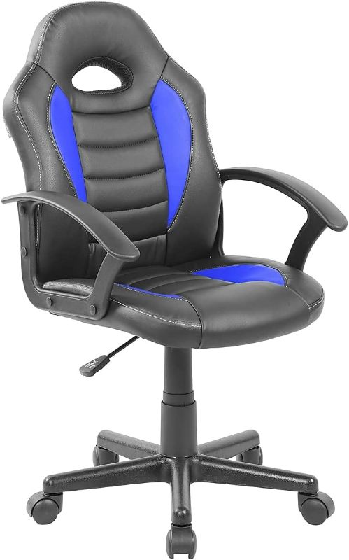 Photo 1 of Techni Mobili Kid's Gaming and Student Racer Chair with Wheels, Blue