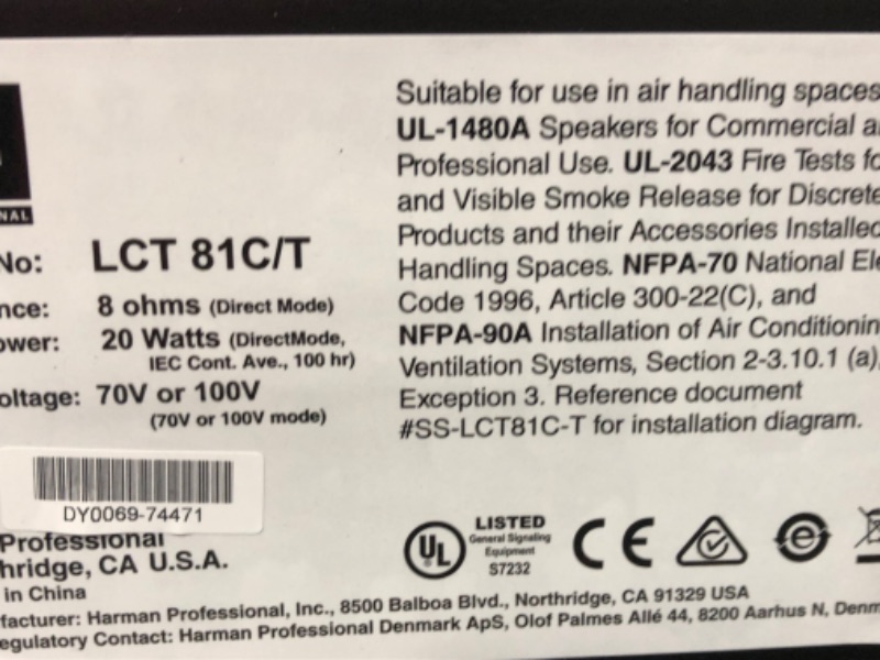 Photo 6 of JBL LCT 81C/T Low-Profile Lay-In Ceiling Tile Speaker