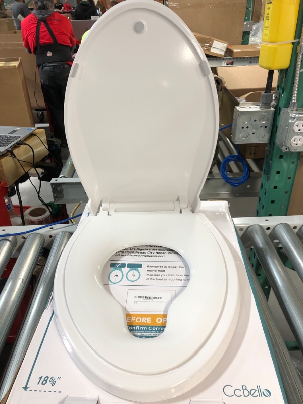 Photo 2 of *Missing hardware**Elongated Toilet Seat with Toddler Seat Built in, Plastic, White(18.5”)