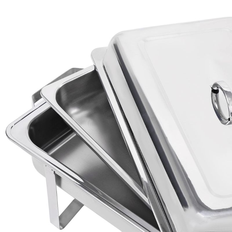 Photo 1 of **SEE NOTES**LIDS**
ALPHA LIVING GRAY 8 Pack 8QT Chafing Dish High Grade Stainless Steel lids Set