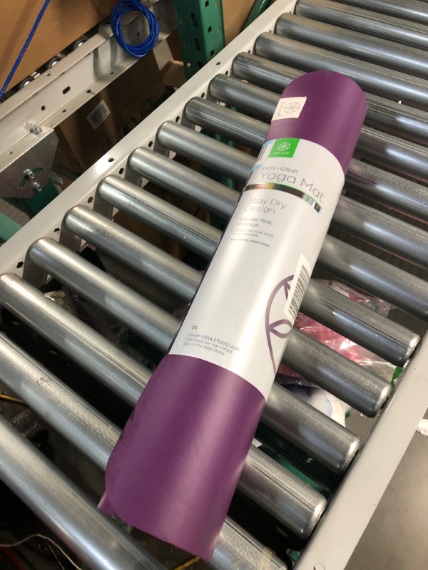 Photo 1 of **SEE NOTES** Gaiam Yoga Mat - Premium 5mm Dry-Grip Thick Non Slip Exercise & Fitness Mat for Hot Yoga, Pilates & Floor Workouts (68" or 78"L x 24" or 26"W x 5mm) Purple