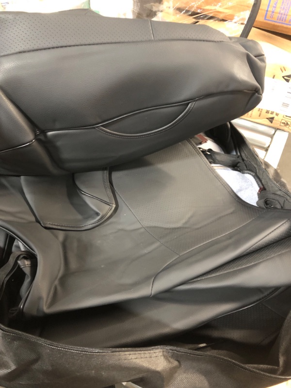 Photo 3 of LUCKYMAN CLUB 2005-2015 Tacoma Custom Fit Seat Covers for Crew Cab with Faux Leather (2005-2015 Black) (2005-2015 Crew Cab) Black