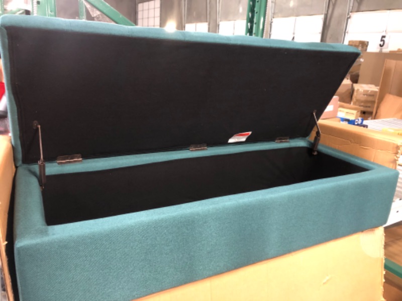 Photo 4 of *color is teal* Long ottoman with storage