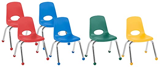 Photo 1 of Factory Direct Partners " School Stack Chair, Stacking Student Chairs  - Assorted Colors (6-Pack)