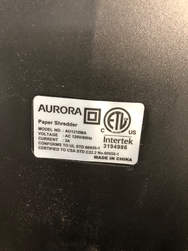 Photo 4 of Aurora AU1210MA Professional Grade Shredder