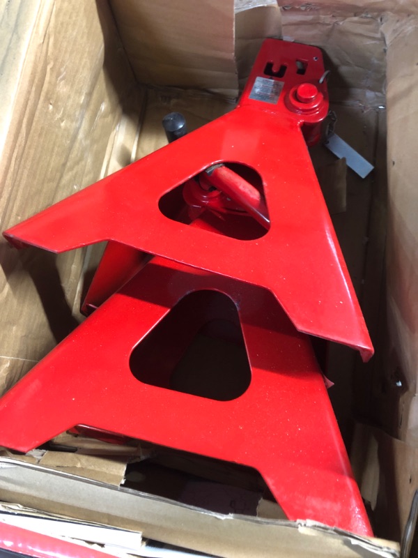 Photo 2 of BIG RED T46002A Torin Steel Jack Stands: Double Locking, 6 Ton (12,000 lb) Capacity, Red, 1 Pair