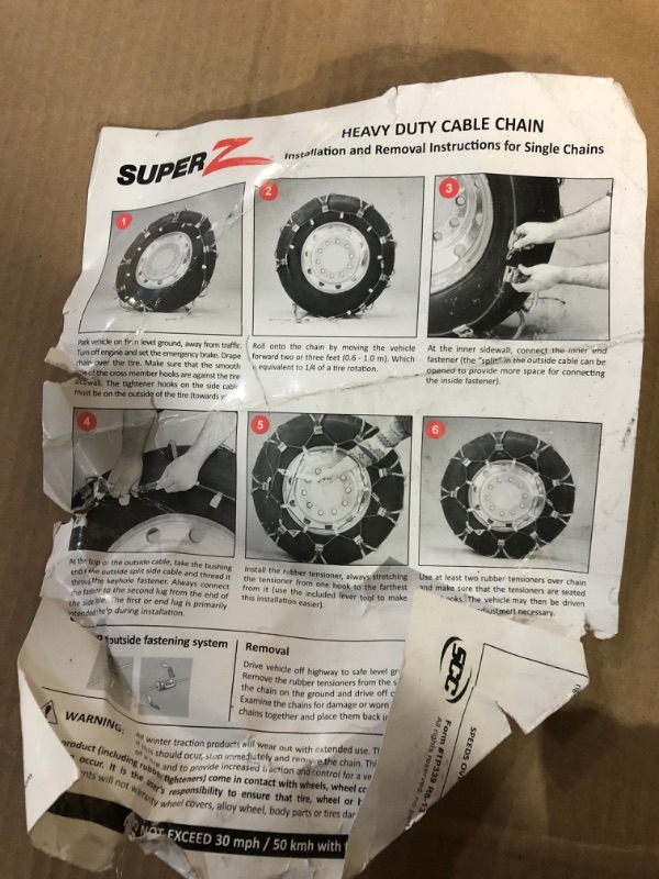 Photo 4 of (READ NOTES) Security Chain Company ZT835 Super Z Heavy Duty Truck Single Tire Traction Chain - SET OF 2