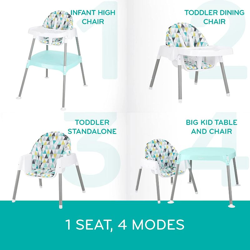 Photo 4 of (READ NOTES) Evenflo 4-in-1 Eat & Grow Convertible High Chair Prism Triangles 21.75"D x 24"W x 37"H
