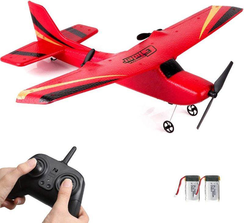 Photo 1 of HAWK'S Work 2 CH RC Airplane, RC Plane Ready to Fly, 2.4GHz Remote Control Airplane RED