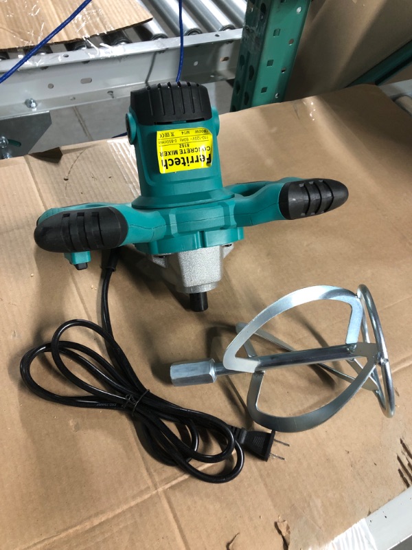 Photo 2 of (READ NOTES) Electric Handheld Concrete Mixer 1600W Adjustable 6 Speed Portable 110V Mortar Mixer 20"D x 20"W x 40"H
