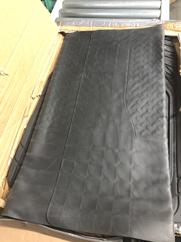 Photo 1 of Amazon Basics 4-Piece All-Weather Protection Heavy Duty Rubber Floor Mats - UNIVERSAL 