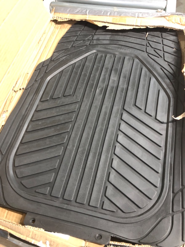 Photo 1 of Amazon Basics 4-Piece All-Weather Protection Heavy Duty Rubber Floor Mats - UNIVERSAL 