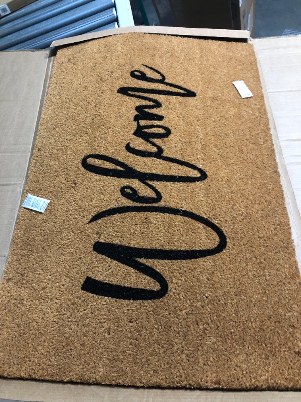 Photo 2 of Calloway Mills Cursive Welcome Doormat (Tan/Black, 24" x 36") Tan/Black 24" x 36"