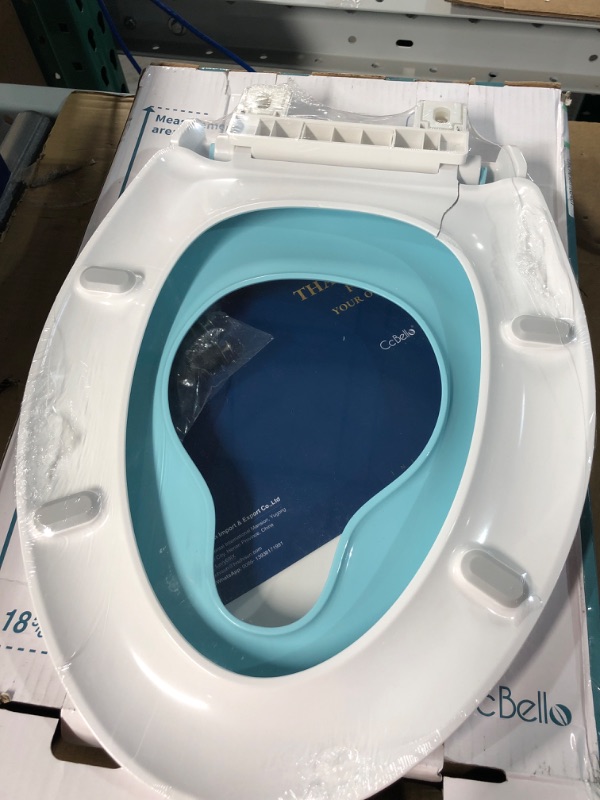 Photo 3 of *PARTS ONLY*
Toilet Seat With Toddler Seat Built in Aqua Blue(18.5”) Aqua Blue Elongated