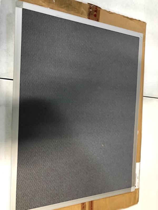 Photo 1 of BoardsPlus 18" x 24" Gray Felt Fabric Bulletin Pin Board, Aluminum Frame, Easy Install Wall Mount, for Home, Office, School Gray 18" x 24"