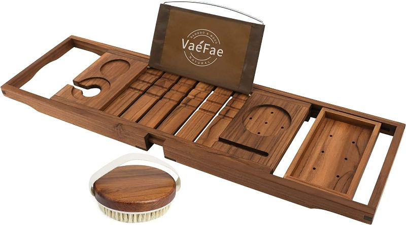 Photo 1 of  Expandable Wooden Bath Tray for Tub 