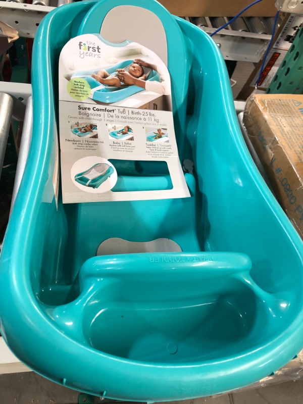 Photo 2 of (missing item) The First Years Sure Comfort Deluxe Newborn to Toddler Tub, Teal Aqua