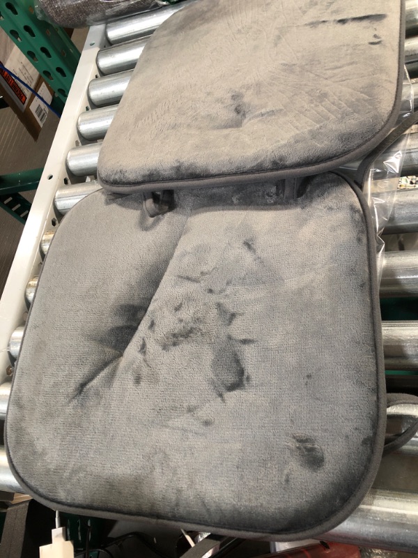 Photo 2 of (Minor damage) Lavish Home (Charcoal Plush Chair Cushions – 2-Pack Memory Foam Pads