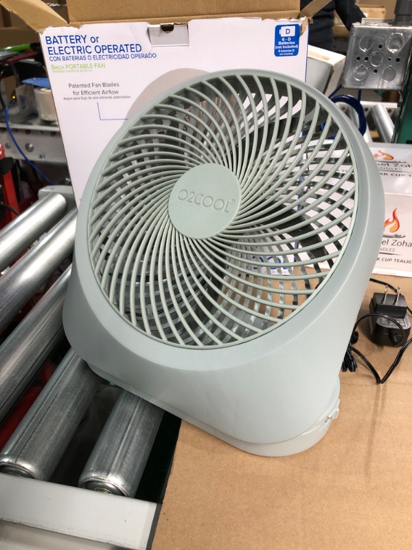 Photo 2 of ** used**O2 Cool Fan 8 inch Battery or Electric Operated Indoor/Outdoor Portable Fan with AC Adapter, 