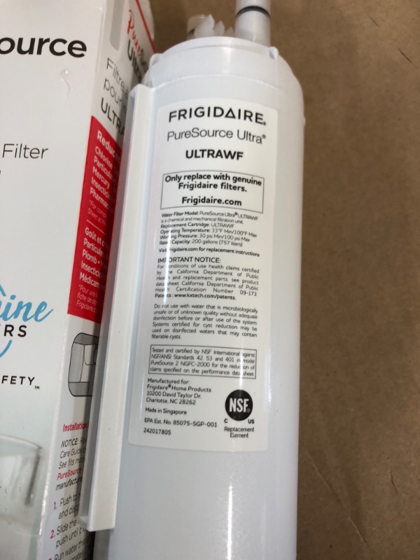 Photo 2 of **Frigidaire PureSource Ultra Water and Ice Refrigerator Filter, Original, White, 1 Count 