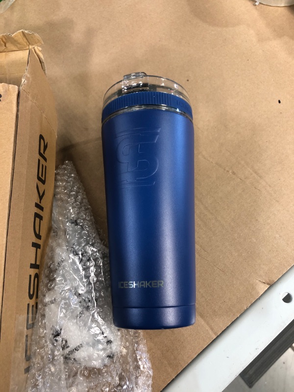 Photo 2 of ***Ice Shaker 26 Oz Tumbler, Insulated Water Bottle with Straw, Stainless Steel Water Bottle, Navy 26 oz 