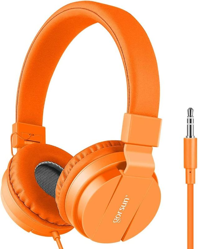 Photo 1 of gorsun Kids Headphones, Lightweight Stereo Wired Children's Headsets - Orange 