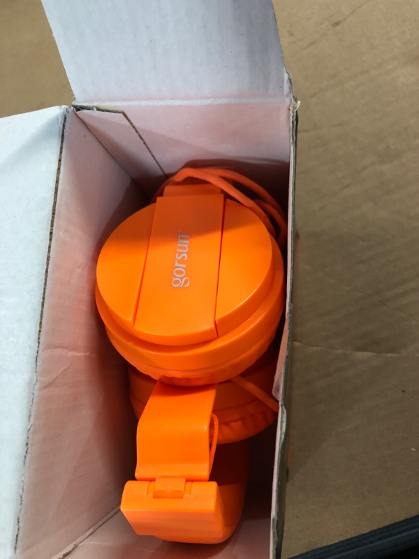 Photo 3 of gorsun Kids Headphones, Lightweight Stereo Wired Children's Headsets - Orange 