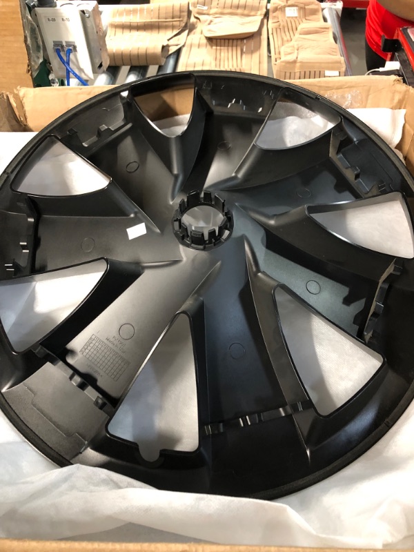 Photo 3 of Rimetrix Laminar Black Set of 4 Wheel Covers Hub Caps Protection Cover for Tesla Model Y 19" Rims Hubcap Accessories