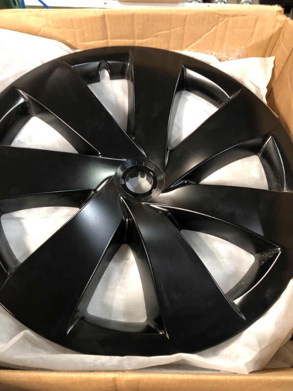 Photo 2 of Rimetrix Laminar Black Set of 4 Wheel Covers Hub Caps Protection Cover for Tesla Model Y 19" Rims Hubcap Accessories