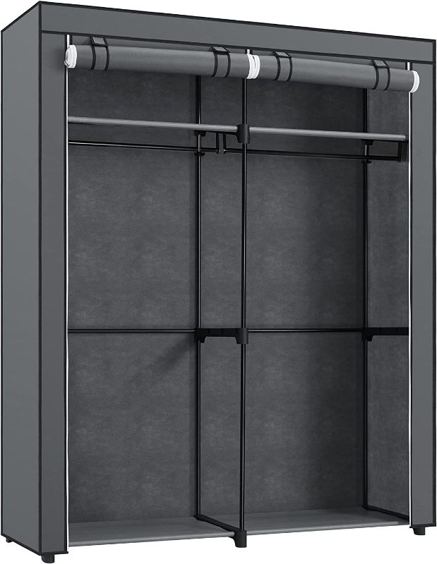 Photo 1 of **SEE NOTES**
Portable Wardrobe, Closet Storage Organizer, Clothes Rack, 55.1 x 16.9 x 68.5 Inches, Gray