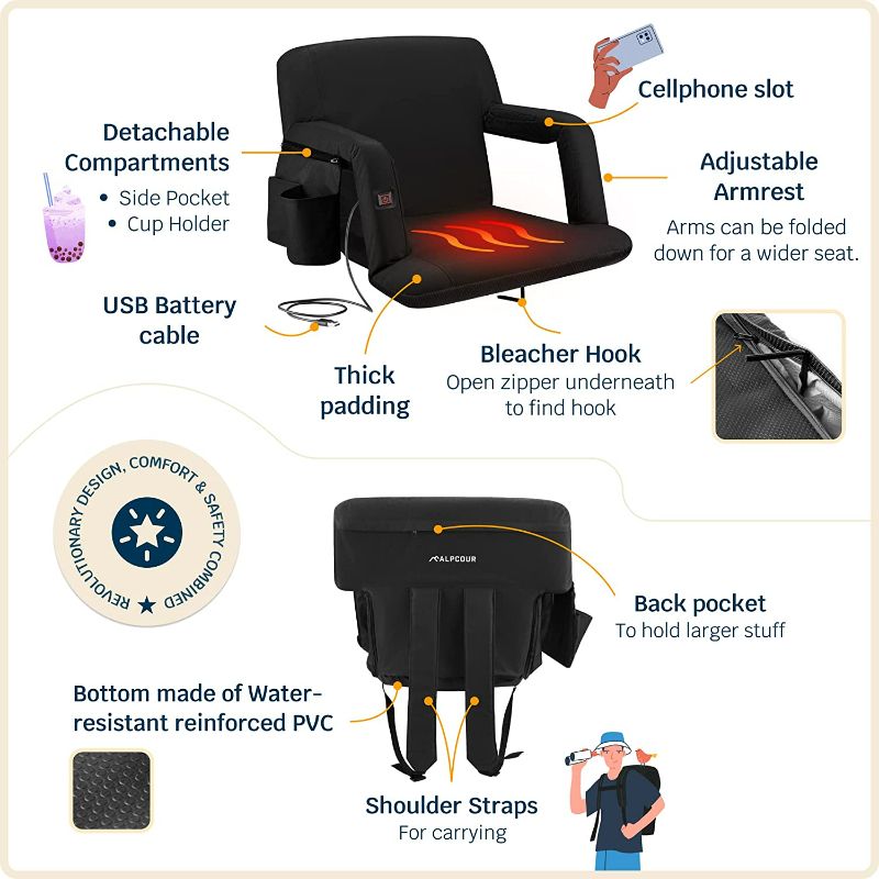 Photo 8 of 2 Heated Folding Stadium Seat 