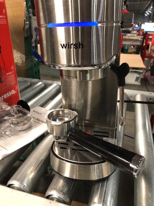 Photo 2 of ** Used** Wirsh Espresso Machine, 15 Bar Espresso Maker with Commercial Steamer-Stainless Steel… Home Barista